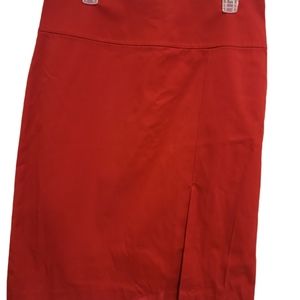 Skirt 12 Red Midi Slit front Back Zip NWT $58 Banana Republic
